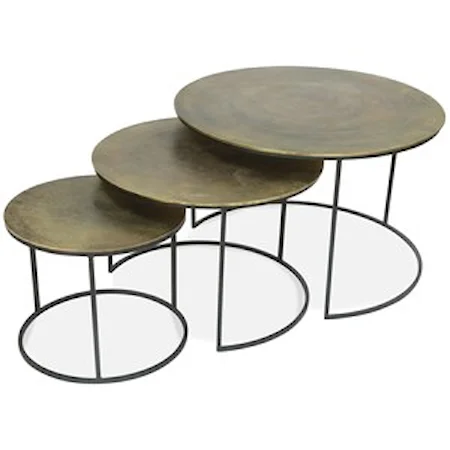 Nesting Coffee Tables with Aluminum-Wrapped Tops